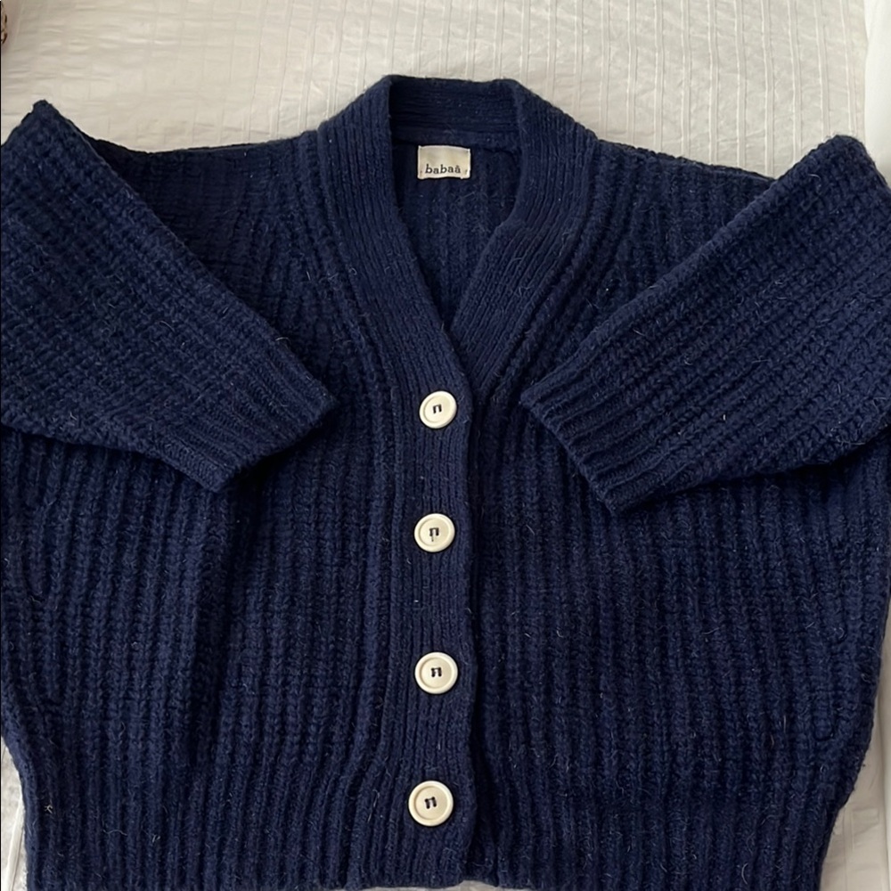 Babaa Cardigan no 19 Mini in Navy Felted Wool